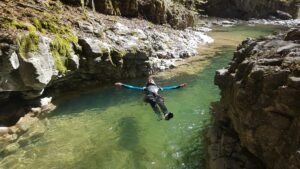 Momento relajado en el barranco Aigüeta de Barbaruens