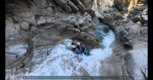 Tobogán natural en la parte inferior del barranco de Trigoniero